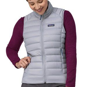 $229 PATAGONIA DOWN SWEATER VEST SIZE S SMALL LIGHT GRAY